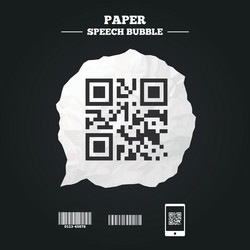 Bar and qr code icons scan barcode symbol vector