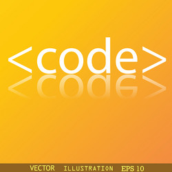 Code icon symbol flat modern web design vector