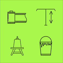 design elements simple linear outline icon set vector image