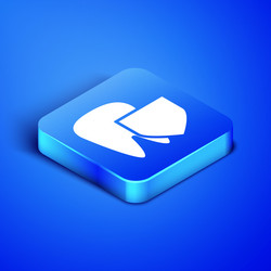 isometric tooth with shield icon isolated on blue vector