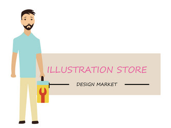 man width card space to type name your business vector image