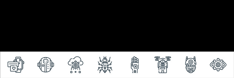 robotics line icons linear set quality vector image