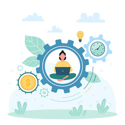 work efficiency and workflow balance tiny woman vector image