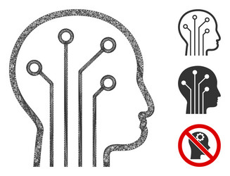 artificial intelligence polygonal web mesh vector image