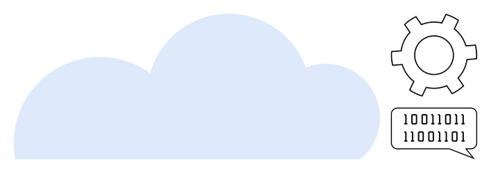 Cloud with Binary Code & Gear vector image
