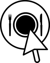 Cursor index with restaurant app vector