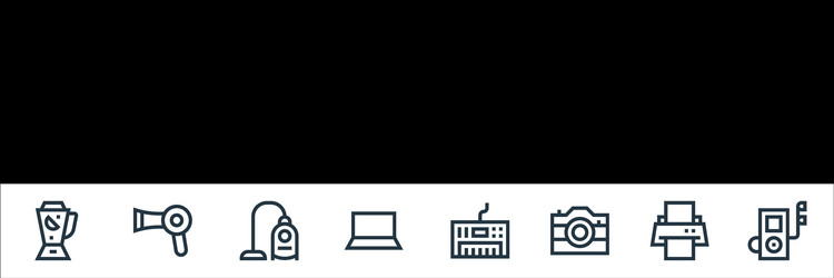 electronics line icons linear set quality vector image