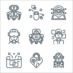 robotics line icons linear set quality vector image