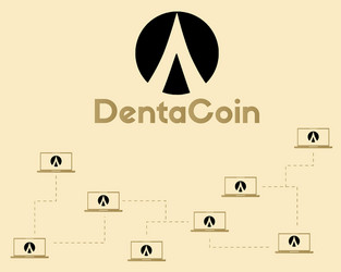 dentacoin blockchain networking style background vector image
