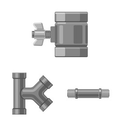 isolated object of pipe and tube icon set vector image