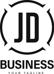 jd initial a logo design with abstract style vector image