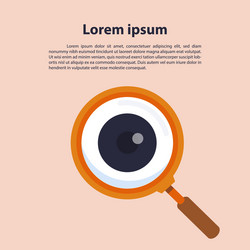 magnifier with eye outline icon vector