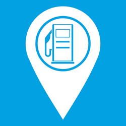 map pointer with gas station symbol icon white vector image