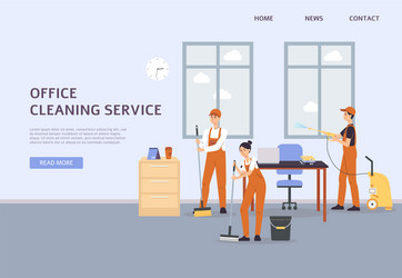 Office cleaning service website banner vector