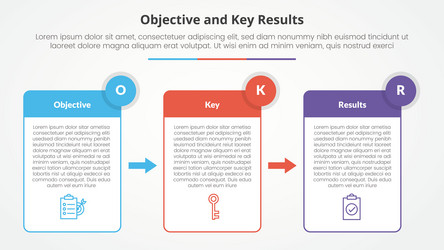 Okr objectives and key results framework Vector Image