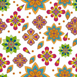 seamless flower pattern with different color petal vector image