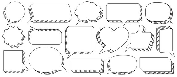 speech bubble set 3d style cloud talk vector image