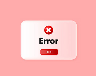 System Error Window - Red Warning vector image