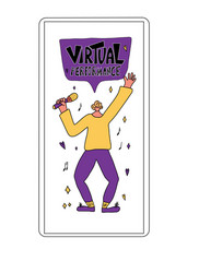 virtual performance text phrase on speech bubble vector image