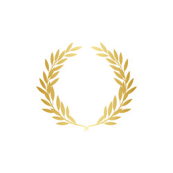 big gold wreath with many thick leaves round vector