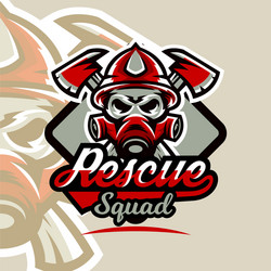 Firefighter Rescue Emblem Vector Image