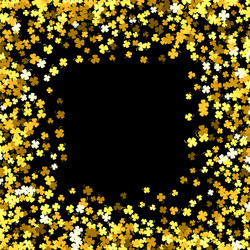 frame or border random scatter clover leaves vector image