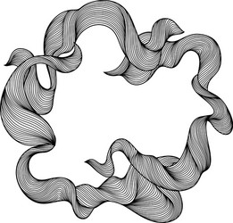 frame with wave line curls vector image