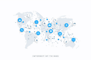 internet of things iot and network connection vector image
