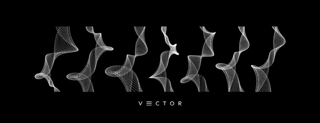 set abstract white smoke array with dynamic vector image