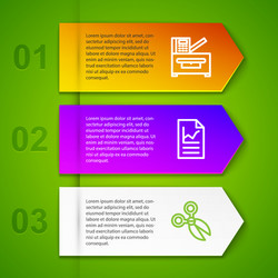 set line copy machine document with graph chart vector image