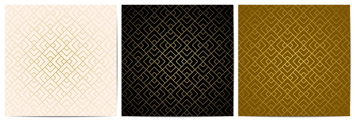 geometric pattern with square shape gold lines vector image