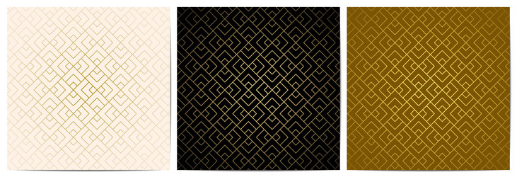 Geometric pattern with square shape gold lines vector