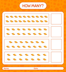how many counting game with full moon worksheet vector image