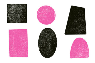 ink rolled geometric shapes with noise set text vector image