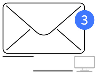 new email notification with unread message count vector image