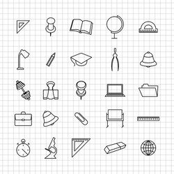 School set of icons vector