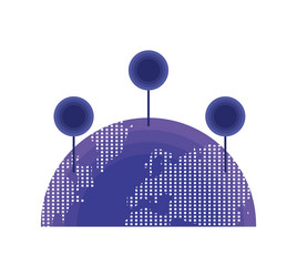globe map with pointer vector image