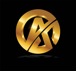 Golden monogram logo initial letter v Royalty Free Vector