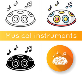 Handpan rgb color icon Royalty Free Vector Image