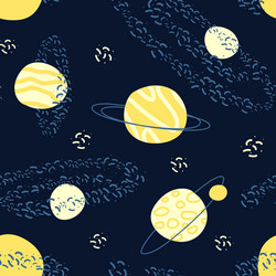 Seamless pattern astronomical objects vector