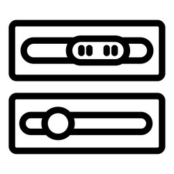 set of slider buttons with round and linear vector image
