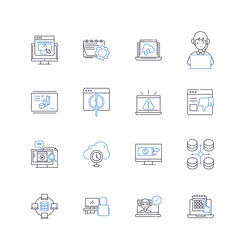 web security line icons collection encryption vector