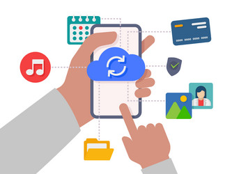 cloud computing upload and download data service vector image