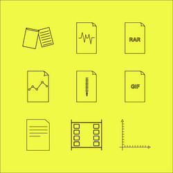 files and folders linear icon set simple outline vector image