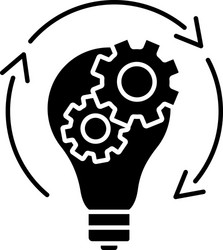 Idea Generation - Lightbulb with Gears vector image