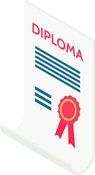 diploma isometric icon vector