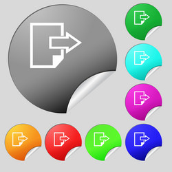 export file icon document symbol set of eight vector image