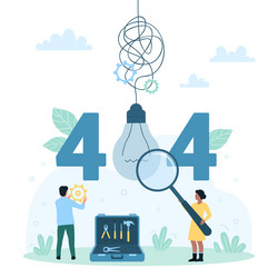 404 error website problem alert message tiny vector image