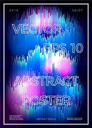 Abstract glitched poster design template vector