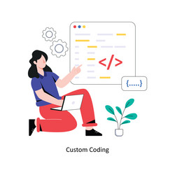 custom coding flat style design vector image